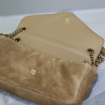 Saint Laurent Calypso Small Suede Shoulder Bag Fawn